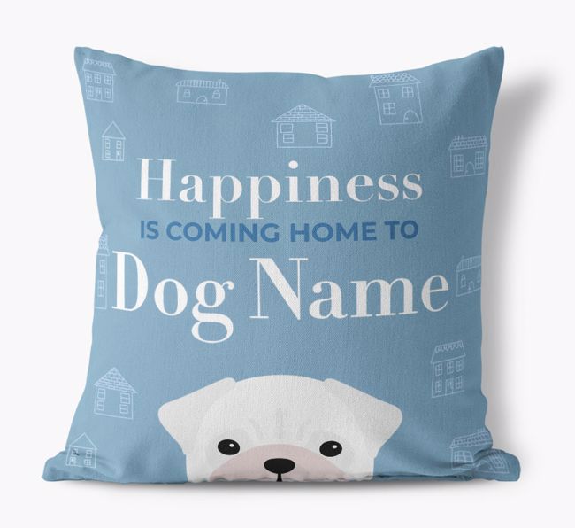 Happiness Is: Personalized {breedFullName} Canvas Pillow